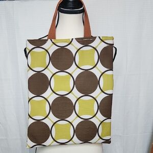Geometric Brown and Yellow Tote Bag